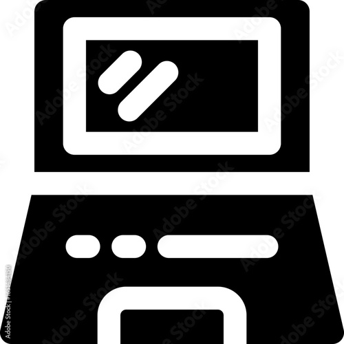 laptop glyph icon. Strong and solid vector icon for websites, mobile interfaces, presentations, and visual branding. High quality and easy to edit.