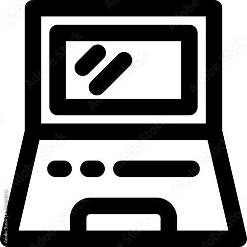 laptop line icon. Clean and minimalist vector icon for websites, mobile apps, presentations, and logos. Fully scalable and customizable for any project.