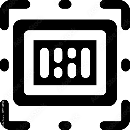 barcode glyph icon. Strong and solid vector icon for websites, mobile interfaces, presentations, and visual branding. High quality and easy to edit.