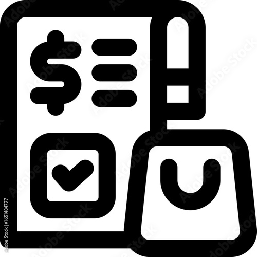 bill line icon. Clean and minimalist vector icon for websites, mobile apps, presentations, and logos. Fully scalable and customizable for any project.