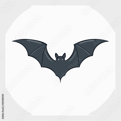 Jolie chauve-souris noire sur fond blanc, mignon, naïf