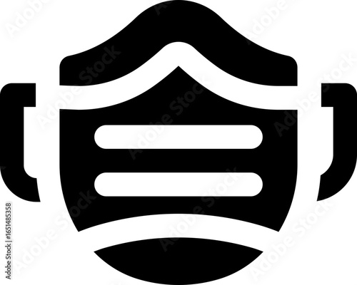mask glyph icon. Strong and solid vector icon for websites, mobile interfaces, presentations, and visual branding. High quality and easy to edit.