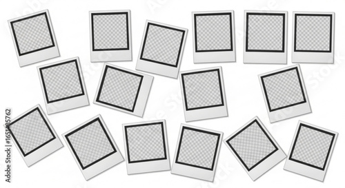 Collection of Retro Instant Photo Frames on a Clean White Background