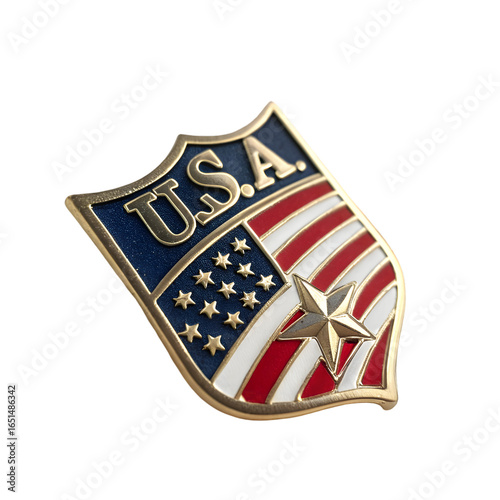 Patriotic USA Shield Pin: American Flag Enamel Lapel Pin