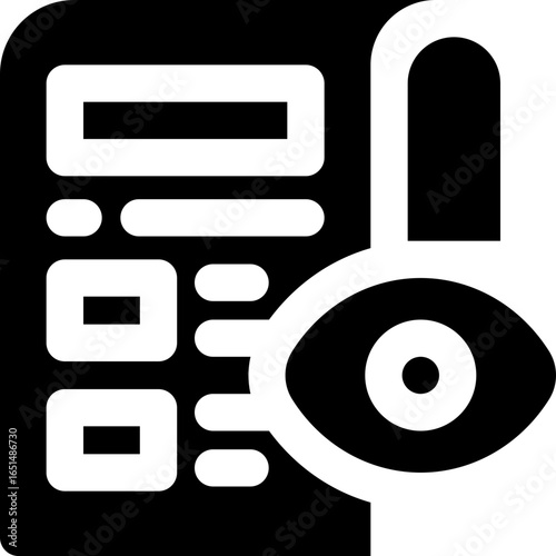 proof reading glyph icon. Strong and solid vector icon for websites, mobile interfaces, presentations, and visual branding. High quality and easy to edit.