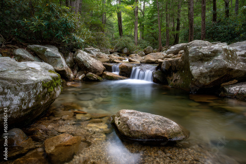 hidden waterfall cascades through lush forest surrounded by enchanting beauty of summer landscapes across  states