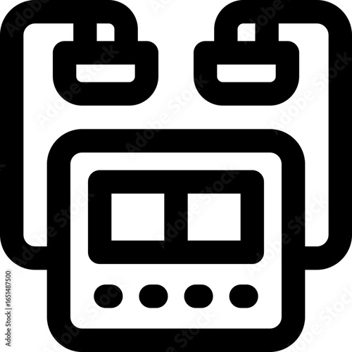 defibrilator line icon. Clean and minimalist vector icon for websites, mobile apps, presentations, and logos. Fully scalable and customizable for any project.