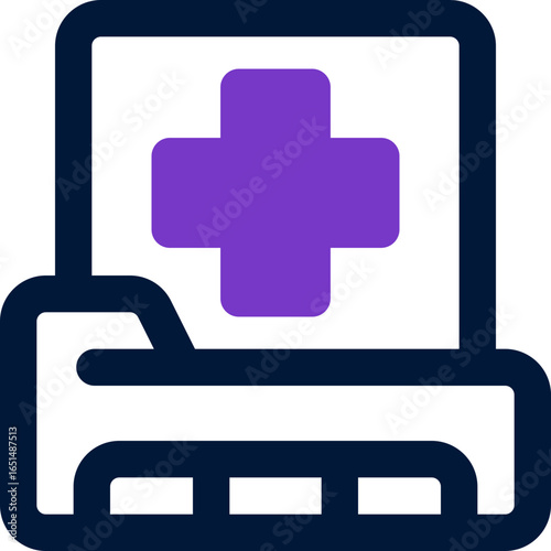medical file duotone icon. Sleek and modern vector icon for websites, mobile apps, marketing materials, and corporate design. Fully scalable and ready to use.
