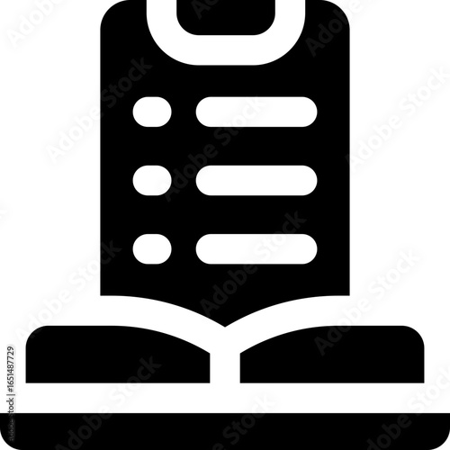 ebook glyph icon. Strong and solid vector icon for websites, mobile interfaces, presentations, and visual branding. High quality and easy to edit.