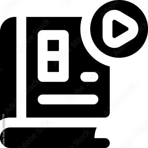 audiobook glyph icon. Strong and solid vector icon for websites, mobile interfaces, presentations, and visual branding. High quality and easy to edit.