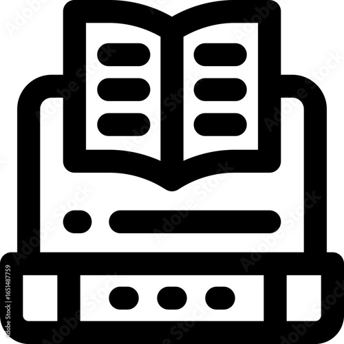 digital library line icon. Clean and minimalist vector icon for websites, mobile apps, presentations, and logos. Fully scalable and customizable for any project.