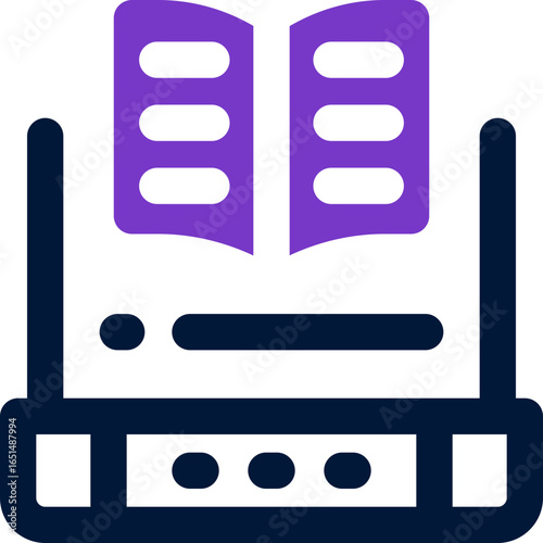 digital library duotone icon. Sleek and modern vector icon for websites, mobile apps, marketing materials, and corporate design. Fully scalable and ready to use.