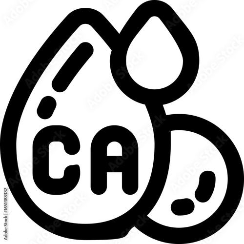 calcium line icon. Clean and minimalist vector icon for websites, mobile apps, presentations, and logos. Fully scalable and customizable for any project.