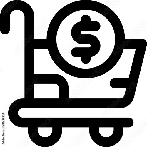 purchase line icon. Clean and minimalist vector icon for websites, mobile apps, presentations, and logos. Fully scalable and customizable for any project.