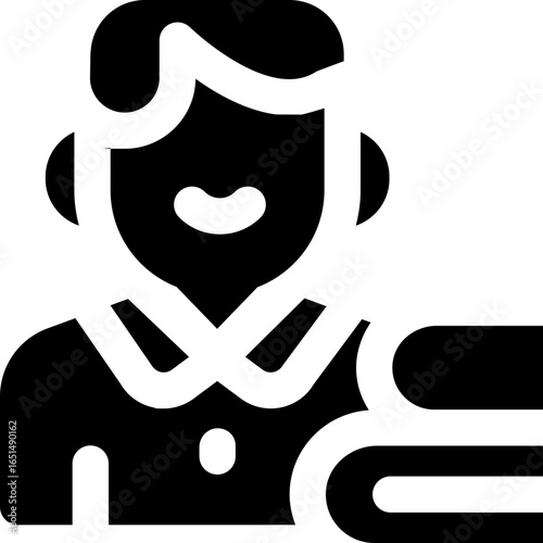 student glyph icon. Strong and solid vector icon for websites, mobile interfaces, presentations, and visual branding. High quality and easy to edit.