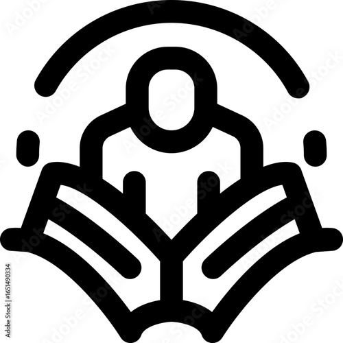 reading line icon. Clean and minimalist vector icon for websites, mobile apps, presentations, and logos. Fully scalable and customizable for any project.