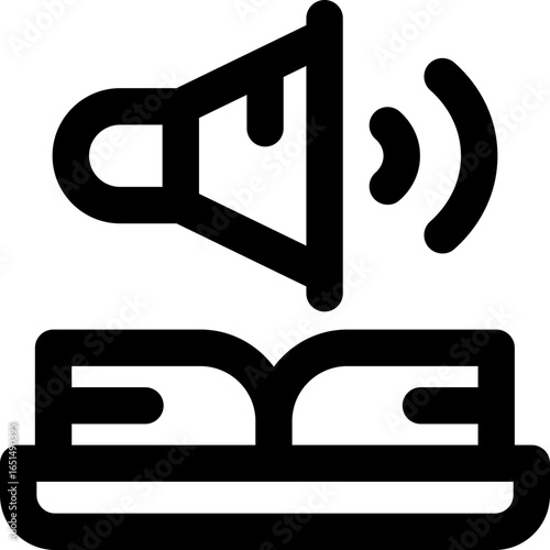 audio book line icon. Clean and minimalist vector icon for websites, mobile apps, presentations, and logos. Fully scalable and customizable for any project.