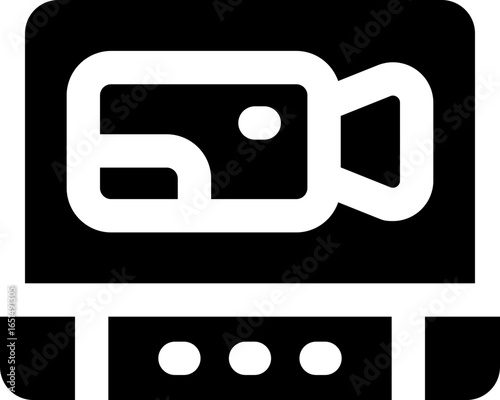 laptop glyph icon. Strong and solid vector icon for websites, mobile interfaces, presentations, and visual branding. High quality and easy to edit.