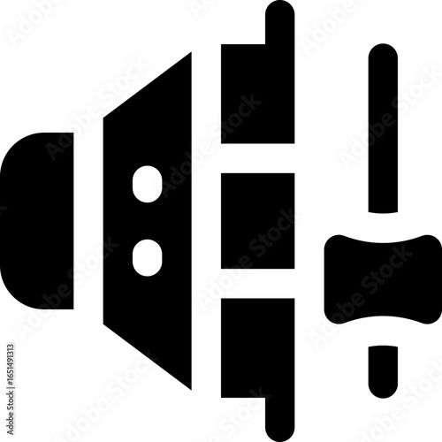 volume glyph icon. Strong and solid vector icon for websites, mobile interfaces, presentations, and visual branding. High quality and easy to edit.