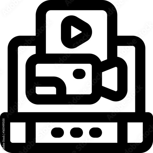 video call line icon. Clean and minimalist vector icon for websites, mobile apps, presentations, and logos. Fully scalable and customizable for any project.
