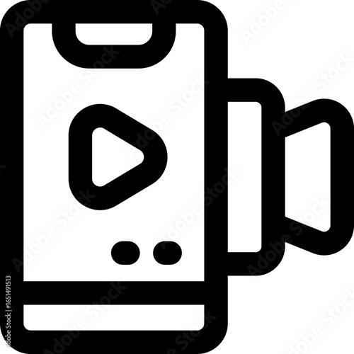 smartphone line icon. Clean and minimalist vector icon for websites, mobile apps, presentations, and logos. Fully scalable and customizable for any project.