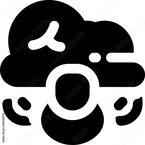 cloud glyph icon. Strong and solid vector icon for websites, mobile interfaces, presentations, and visual branding. High quality and easy to edit.
