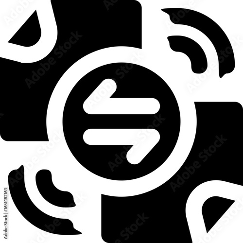 data sharing glyph icon. Strong and solid vector icon for websites, mobile interfaces, presentations, and visual branding. High quality and easy to edit.