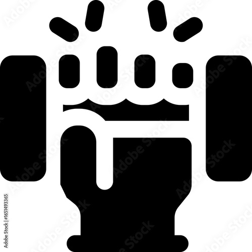 weight training glyph icon. Strong and solid vector icon for websites, mobile interfaces, presentations, and visual branding. High quality and easy to edit.