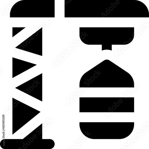 punching ball glyph icon. Strong and solid vector icon for websites, mobile interfaces, presentations, and visual branding. High quality and easy to edit.