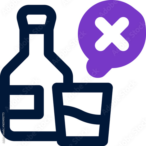 no alcohol duotone icon. Sleek and modern vector icon for websites, mobile apps, marketing materials, and corporate design. Fully scalable and ready to use.