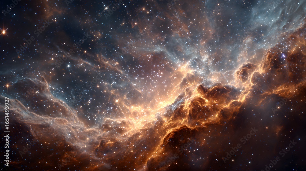 Obraz premium Vertical View of Spectacular Interstellar Nebula with Fiery Red Colors