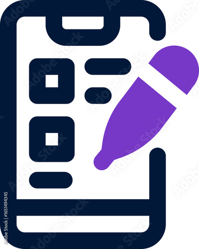 writing app duotone icon. Sleek and modern vector icon for websites, mobile apps, marketing materials, and corporate design. Fully scalable and ready to use.