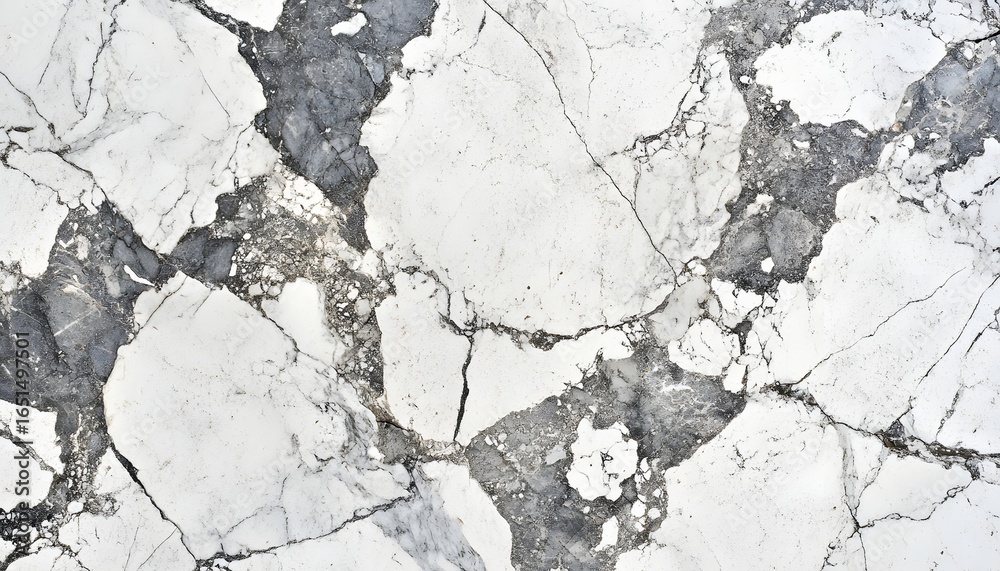 Obraz premium A white and gray stone with cracks and holes. The stone is large and has a rough texture
