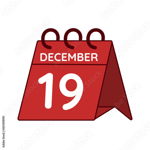 december 19 desk calendar vector on white background
Vector red calendar flat icon
