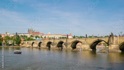 Scenic view of the charles bridge over vltava river in prague, czech republic