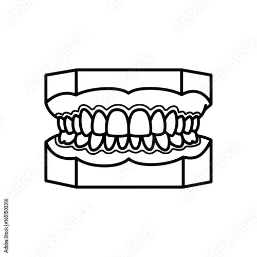 Dental Health Vector Icon of Mouth and Teeth Structure  