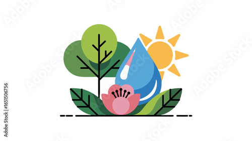 A vibrant illustration showcasing environmental elements and ecological harmony.