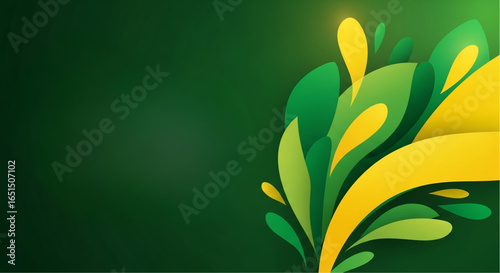 Vibrant abstract graphic design with flowing shapes and dynamic composition