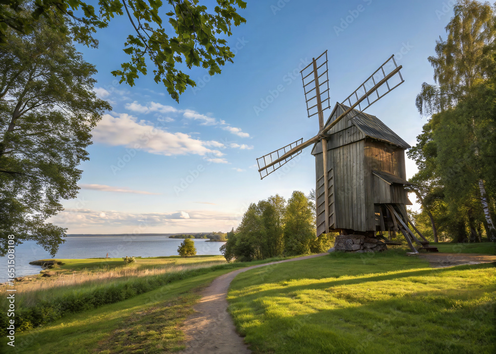 Obraz premium Beautiful old windmills in the vastness