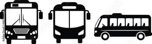 bus silhouette icon, public transport, black and white design, city bus, commuter vehicle, travel symbol, coach bus, transportation graphic, transit bus