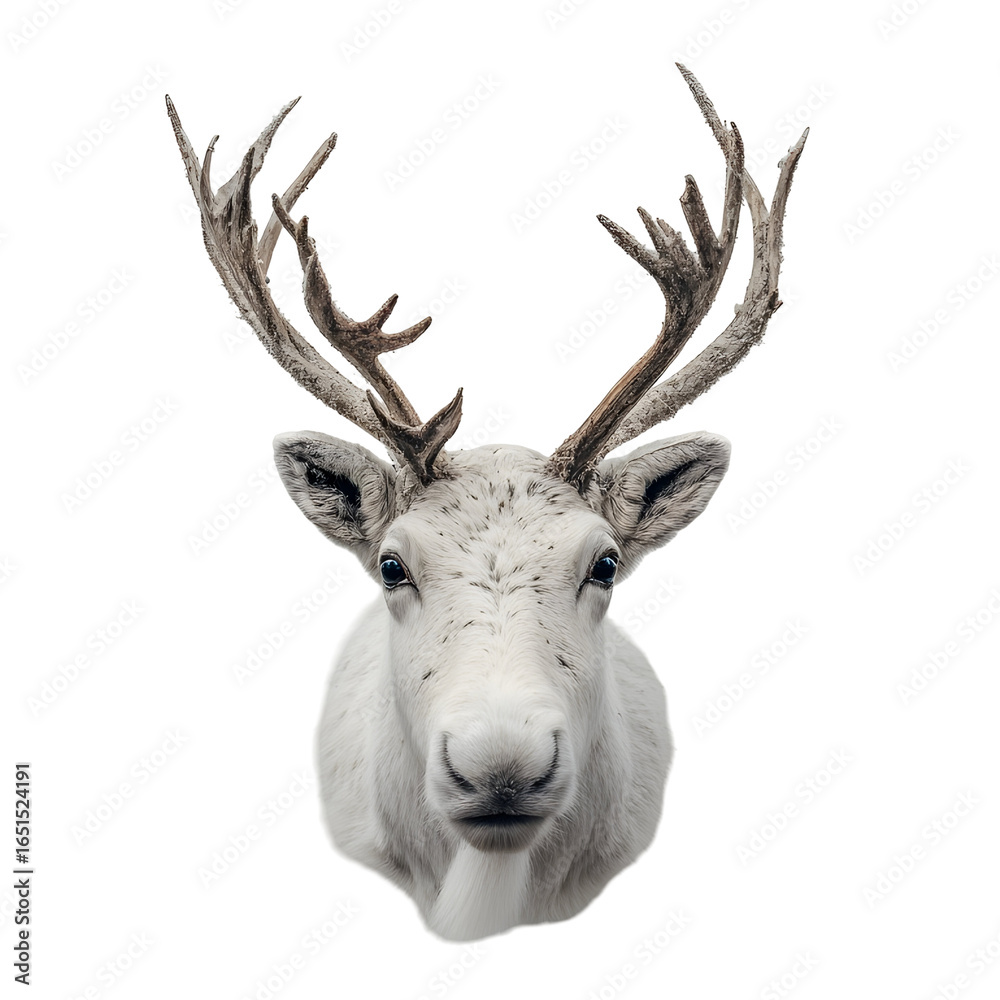 Fototapeta premium Cute Reindeer Head with Antlers Christmas Illustration
