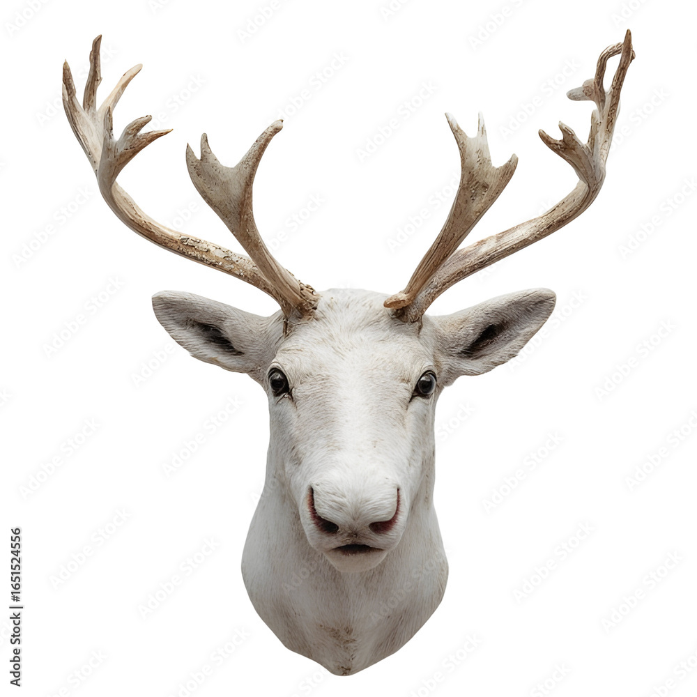 Fototapeta premium Cute Reindeer Head with Antlers Christmas Illustration