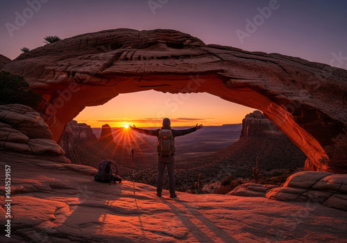 Sedona arizona hiking adventure travel landscape sunset scenic archway mountain outdoors destination
