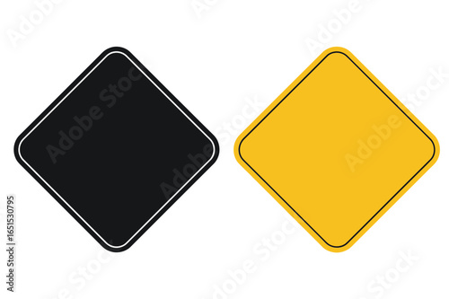 Free Download Two diamond shapes one in black with a white outline and one in yellow with a black outline - GFXLoad
