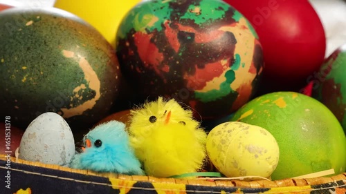Video of multiple Colorful Easter Eggs