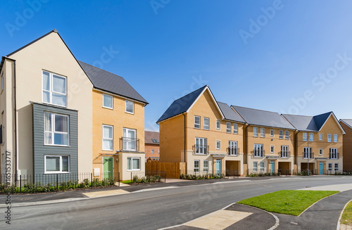 Newly built 2 story homes estate development in England