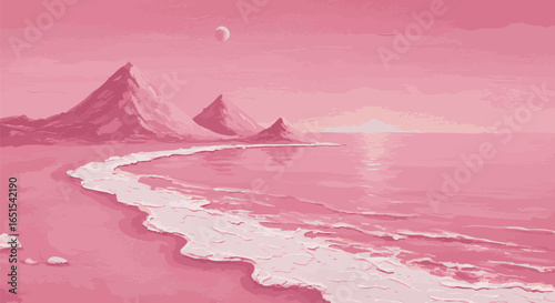 Peaceful Beach Sunset Landscape