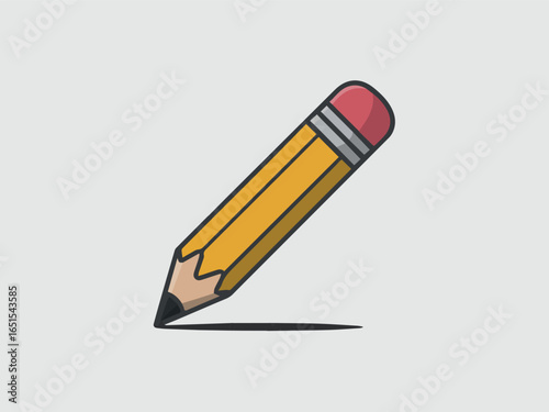 Illustration of a yellow pencil drawing a line for graphic design and creative projects online vector