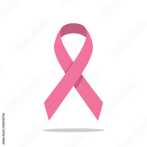 Pink ribbon breast cancer awareness symbol for hope support and medical research campaign cause vector