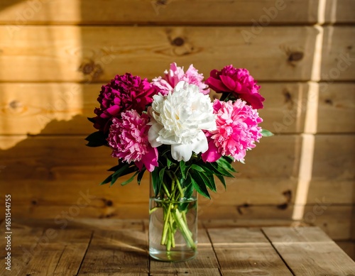 Wallpaper Mural Vibrant peonies in vase Torontodigital.ca